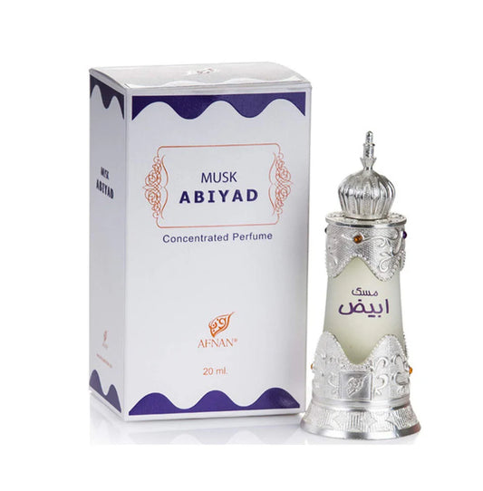 Afnan Musk Abiyad Concentrated Perfume Oil (Attar) 20ml For Men & Women - BOTTLED BLISS