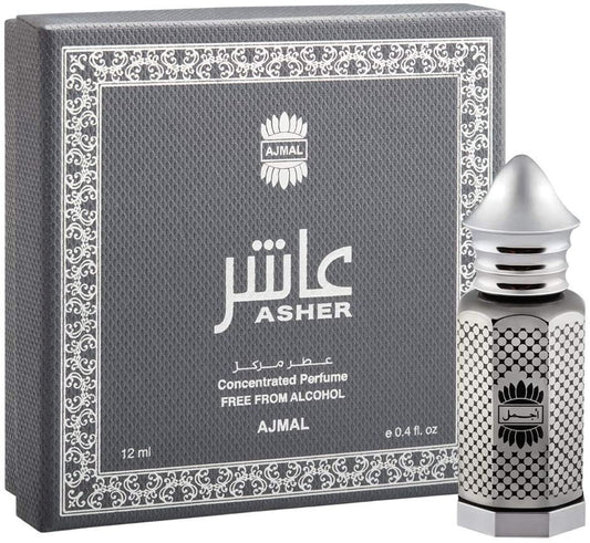 Ajmal Asher Concentrated Oriental Perfume Free From Alcohol 12ml for Unisex